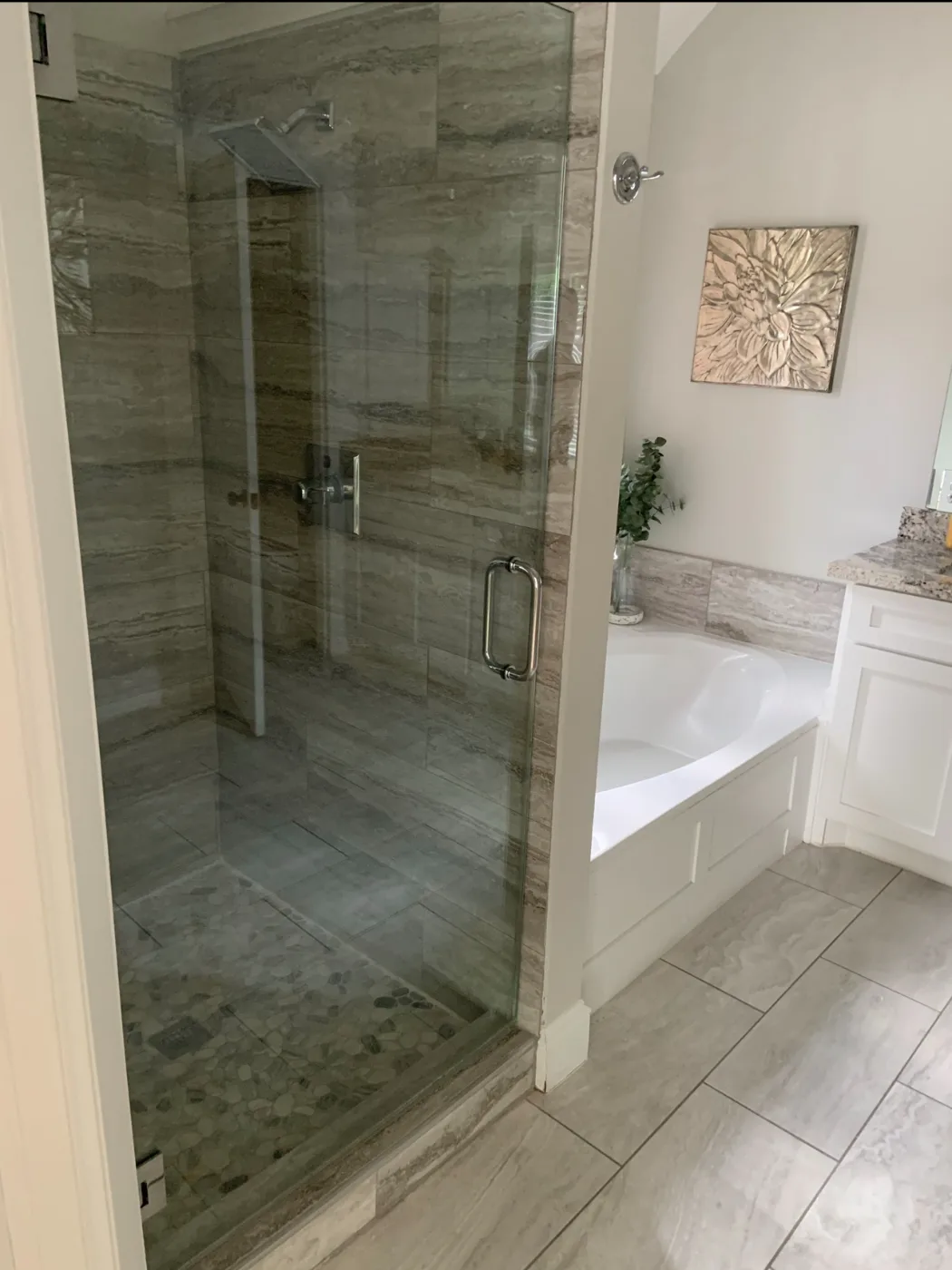 Glass shower, tile and soaking tub cleaned streak-free